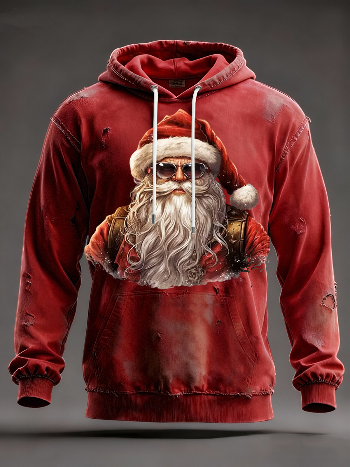 Men's santa claus Oversized Drop-Shoulder Hoodie with Pockets