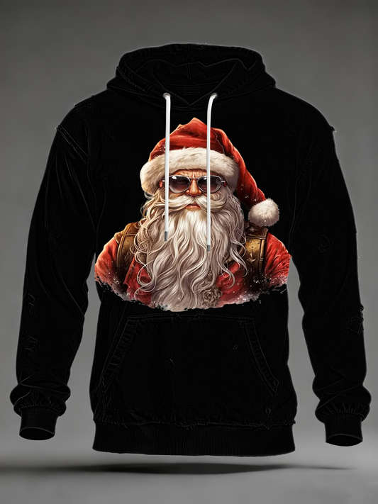 Men's santa claus Oversized Drop-Shoulder Hoodie with Pockets