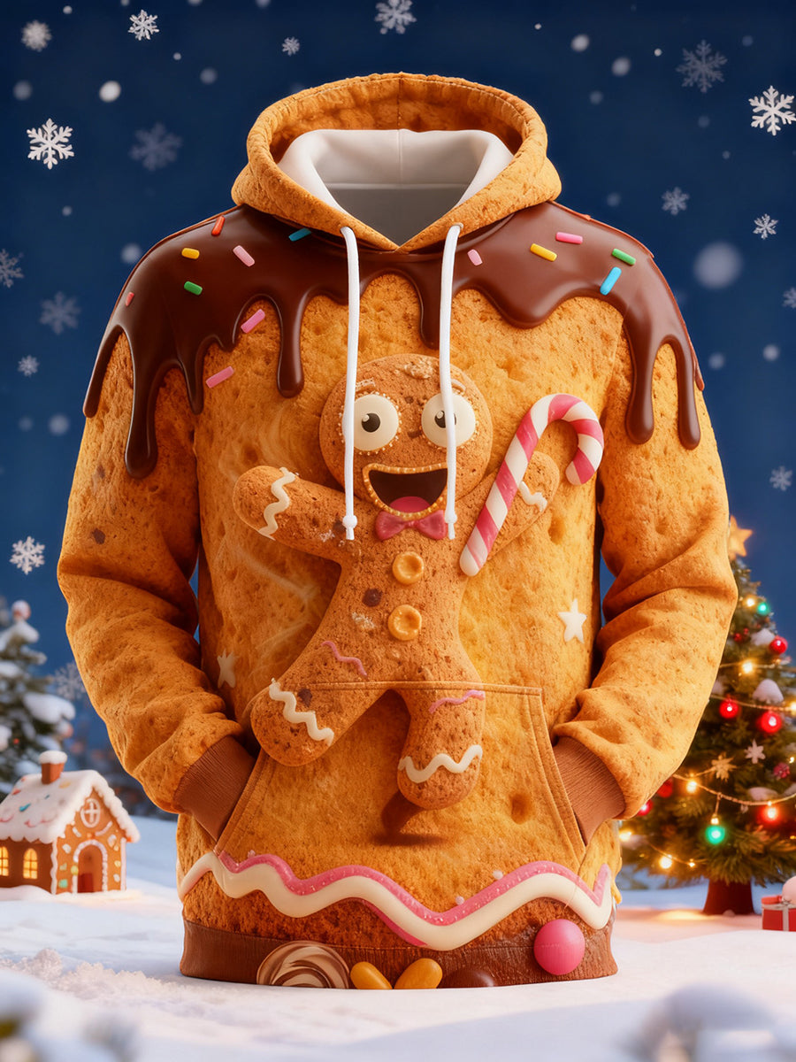 Men's Retro Christmas Printed Hoodie