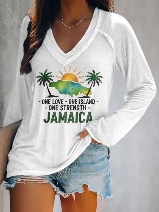 Women's Hurricane Melissa Pray For Jamaica Print Tops