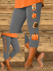 Women's Autumn Festival 'Tis The Season Pumpkin Printed Leggings