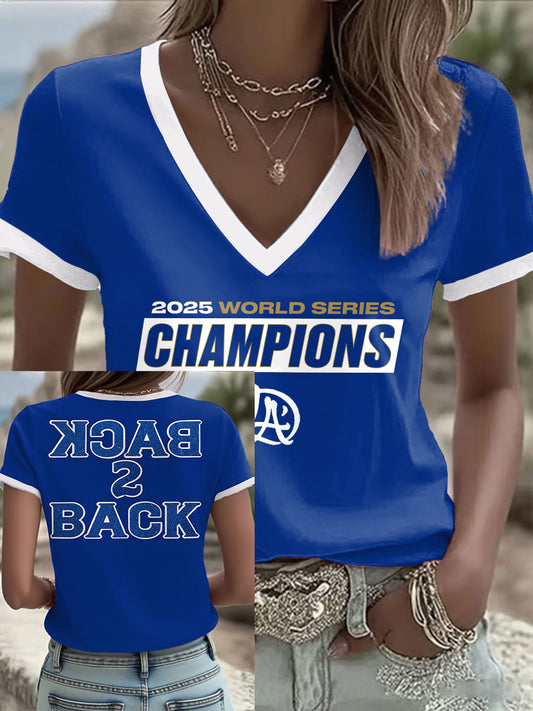 Women's Baseball Lover Champion Printed T-shirt