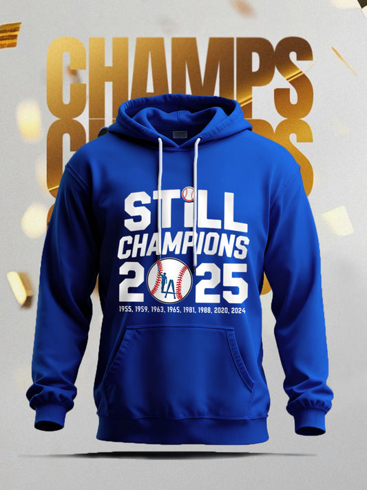 Men's Baseball World Series Still Champions 2025 Print Casual Hoodie