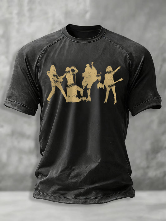 Men's Rock Band Print short-sleeved T-shirt