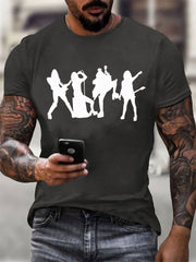 Men's Rock Band Print short-sleeved T-shirt