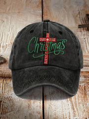 Unisex Christmas Cross Print Hat