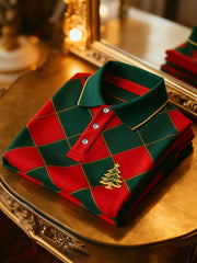 Men's Christmas Business Art Printed Shirt