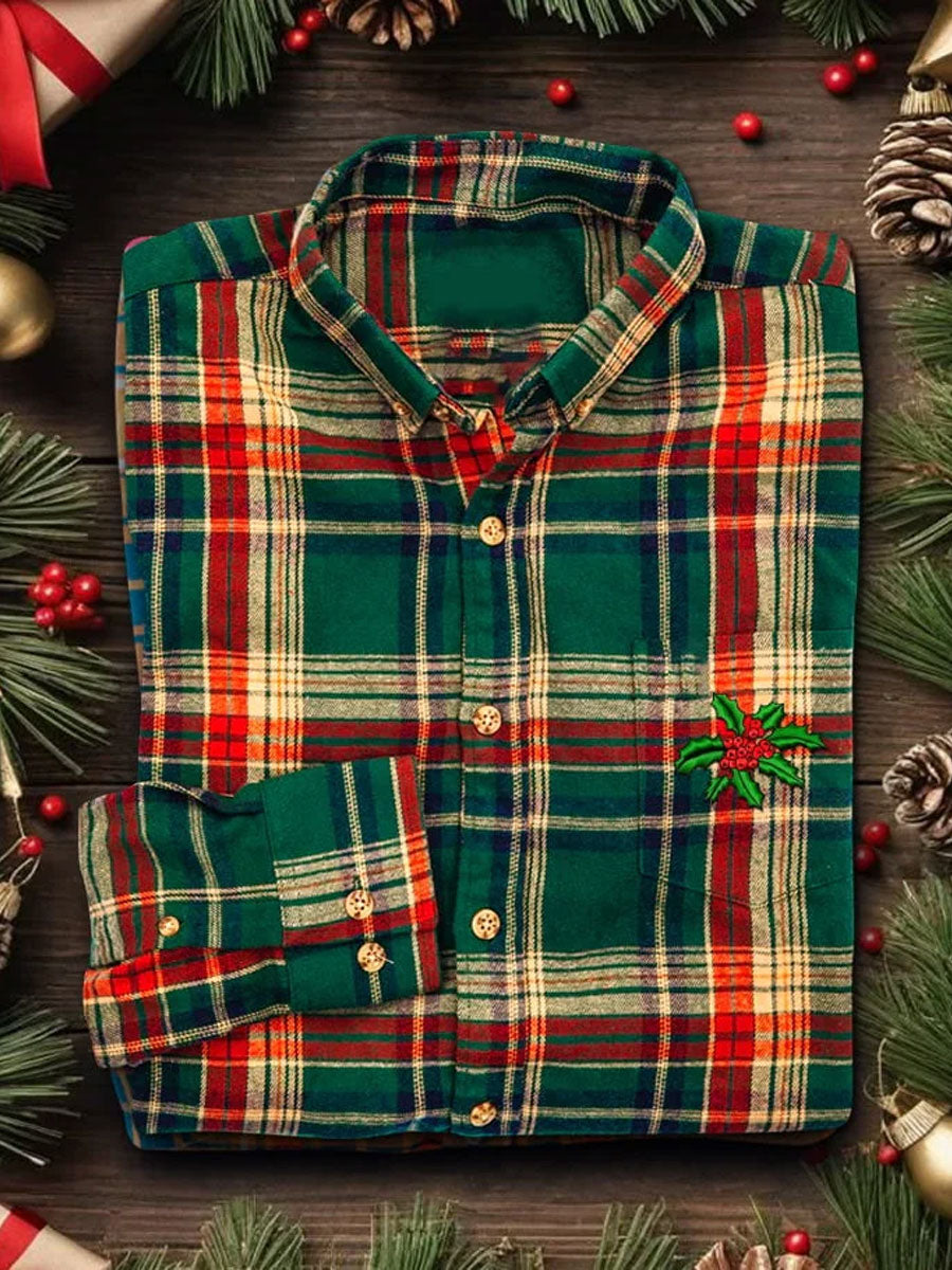 Men's Christmas Business Art Printed Shirt