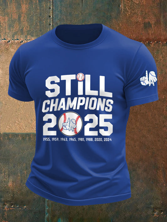 Men's Baseball World Series Still Champions 2025 Print Casual Tee