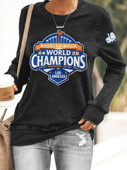 Women's Baseball Champions 2025 Print Casual Sweatshirt