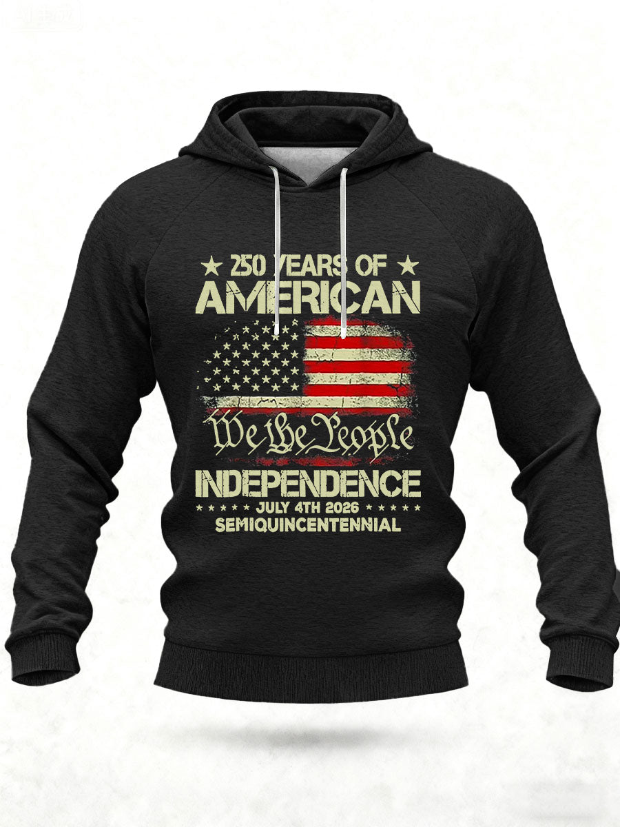 Men's United States 250 Years Printed Casual Hoodie