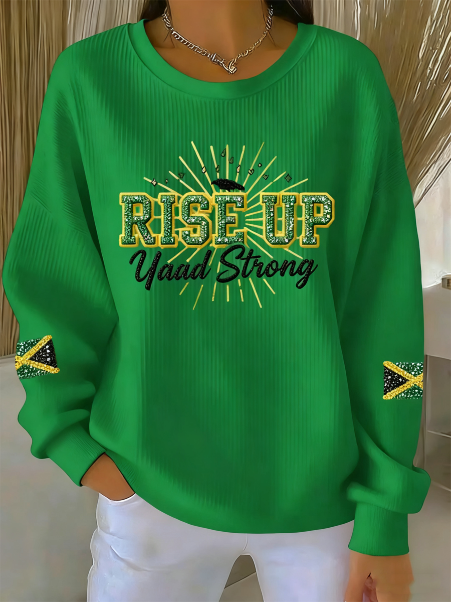 Women's Retro Jamaican Spirit Oversized Sweatshirt