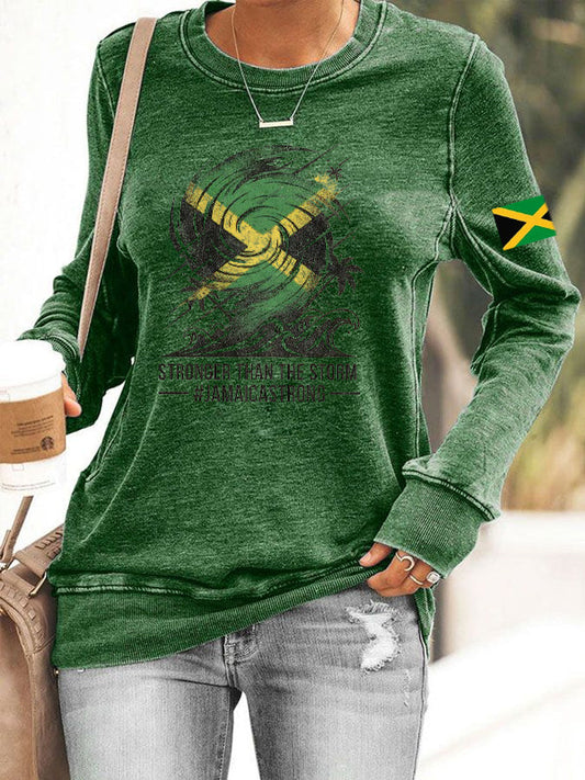 Women's Jamaica strong Polyester Waisted Sweatshirt