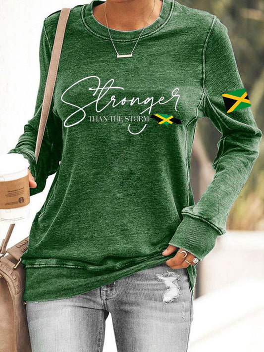 Women's Jamaica strong Polyester Waisted Sweatshirt