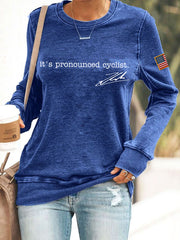 Women's It's Pronounced Cyclist Print Sweatshirt