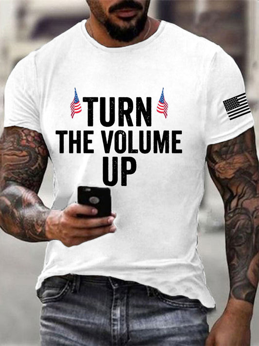 Men's Turn the Volume Up Printed T-shirt