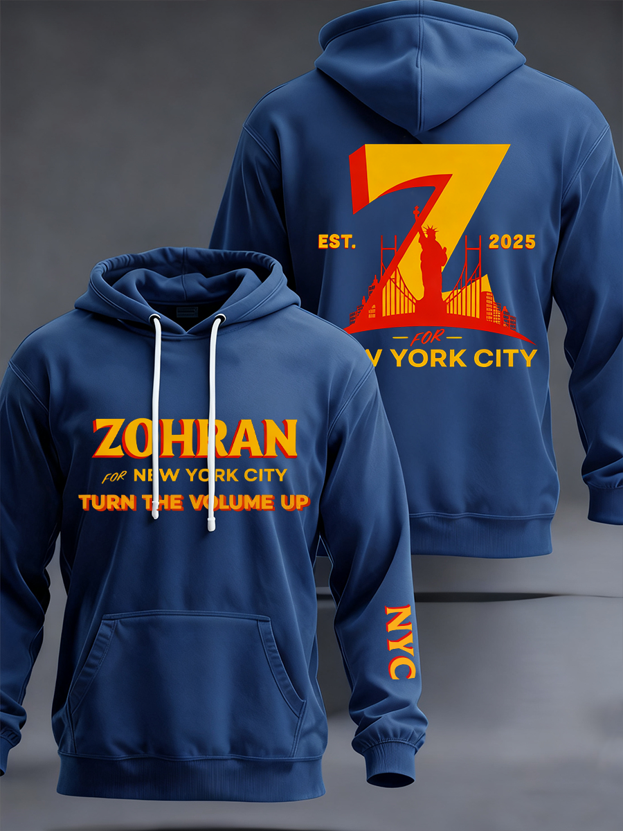 Men's Zohran For New York City Oversized Drop-Shoulder Hoodie With Pockets