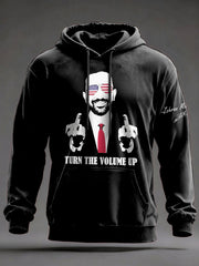 Men's Turn the Volume Up Zohran Mamdani NYC Printed Hoodie