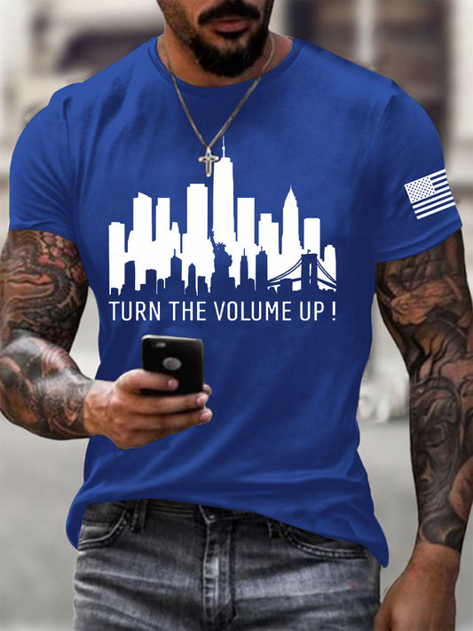Men's Turn the Volume Up Printed T-shirt