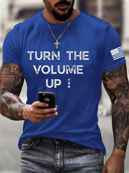 Men's Turn the Volume Up Printed T-shirt