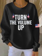 Women's Turn the Volume Up Print Casual Sweatshirt