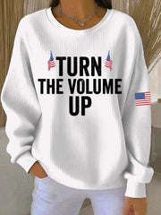 Women's Turn the Volume Up Print Casual Sweatshirt