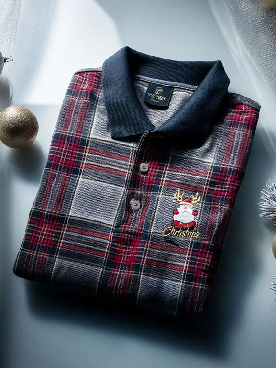 Men's Business Style Christmas Art Printed Casual Tops