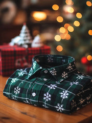 Men's Business Style Christmas Art Printed Shirt