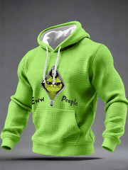 Men's Eww, People Funny Christmas Grinch Cat Print Casual Waffle Hoodie