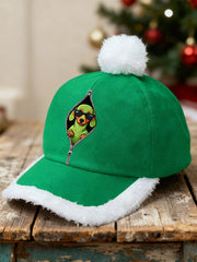 Unisex Funny Cute Christmas Grinch Dachshund Print Plush Patchwork Hat