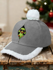 Unisex Funny Cute Christmas Grinch Dachshund Print Plush Patchwork Hat