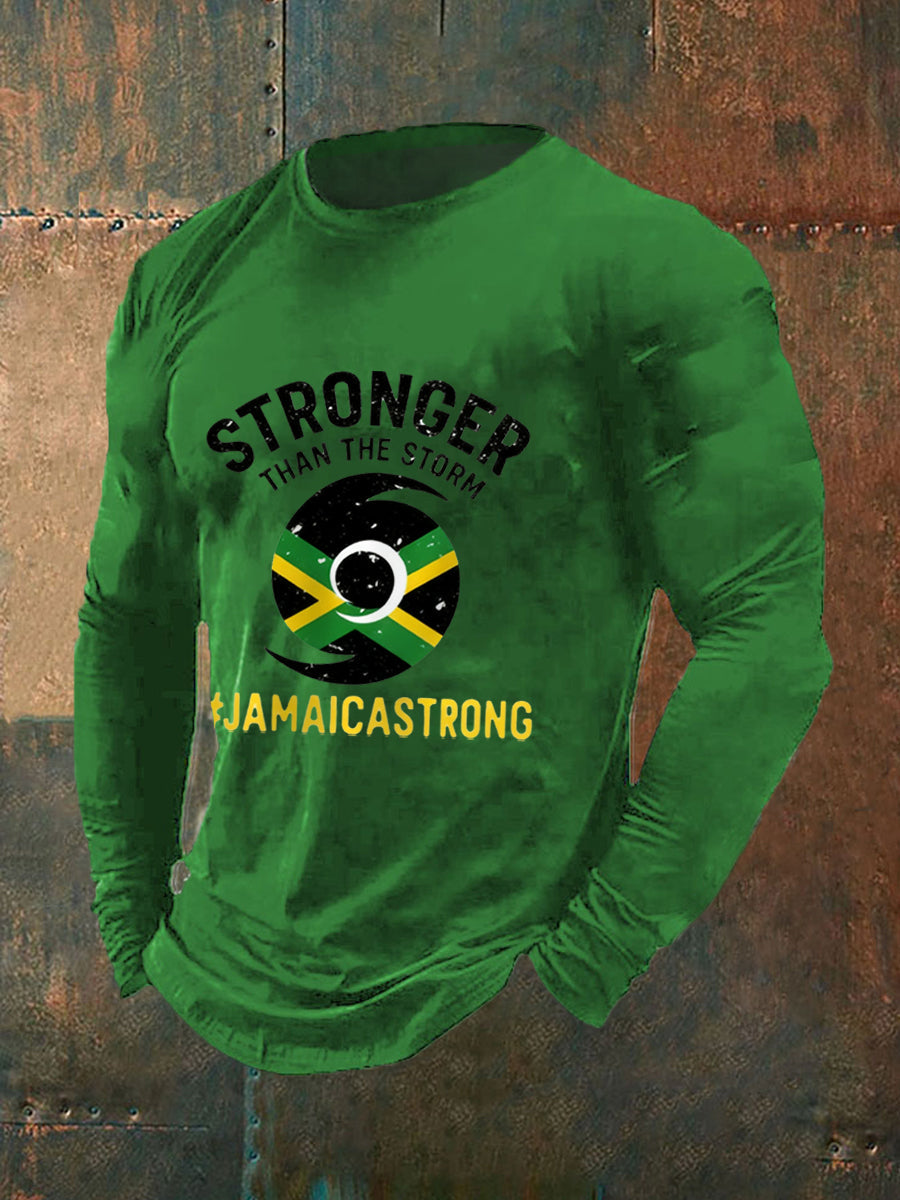 Men's Hurricane Melissa Jamaica Stronger Than The Storm Pray For Jamaica Long Sleeve T-shirt