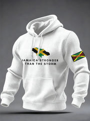 Men's Hurricane Melissa Jamaica Stronger Than The Storm Pray For Jamaica Checkered Cotton Hoodie