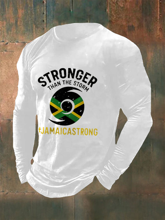 Men's Hurricane Melissa Jamaica Stronger Than The Storm Pray For Jamaica Long Sleeve T-shirt