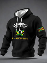 Men's Hurricane Melissa Jamaica Stronger Than The Storm Pray For Jamaica Checkered Cotton Hoodie