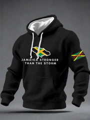 Men's Hurricane Melissa Jamaica Stronger Than The Storm Pray For Jamaica Checkered Cotton Hoodie