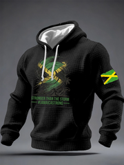 Men's Stronger Than The Storm Jamaica Strong Print Hoodie
