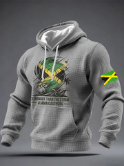 Men's Stronger Than The Storm Jamaica Strong Print Hoodie