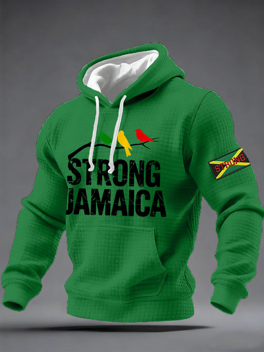 Men's Hurricane Melissa Jamaica Stronger Than The Storm Checkered Hoodie