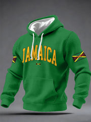 Men's Hurricane Melissa Jamaica Strong Checkered Hoodie