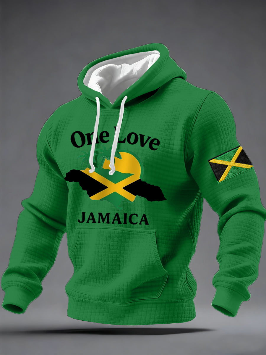 Men's One Love Jamaica Checkered Hoodie