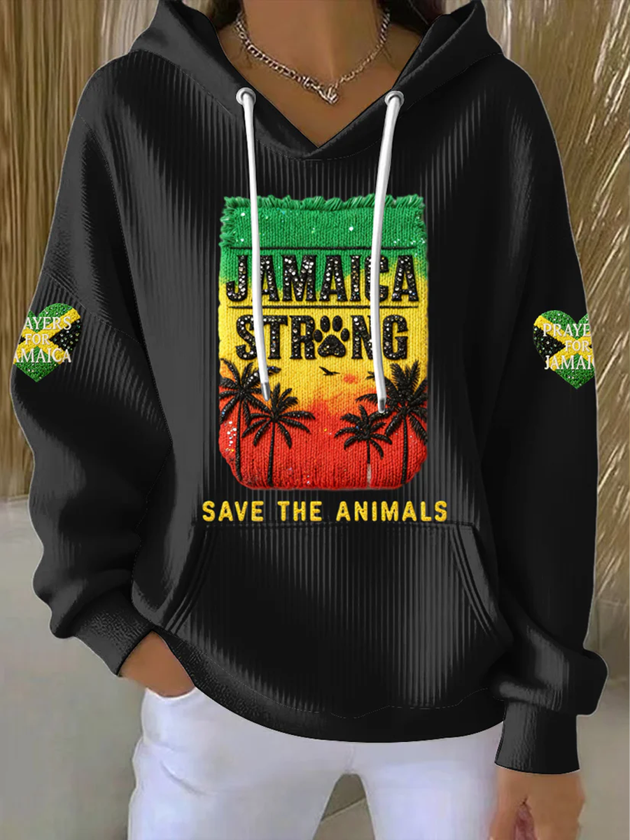 Women's Retro Jamaican-Style Animal Rescue Hoodie