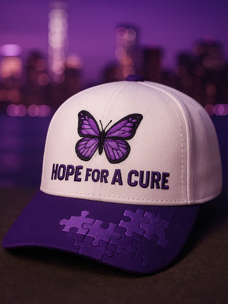 Unisex Hope For Healing - Purple Butterfly Art Print Baseball Cap