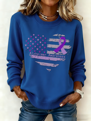 Women's Casual Retro Alzheimer's Awareness Sweatshirt