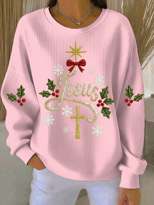 Women's Christmas Belief Print Casual Sweatshirt