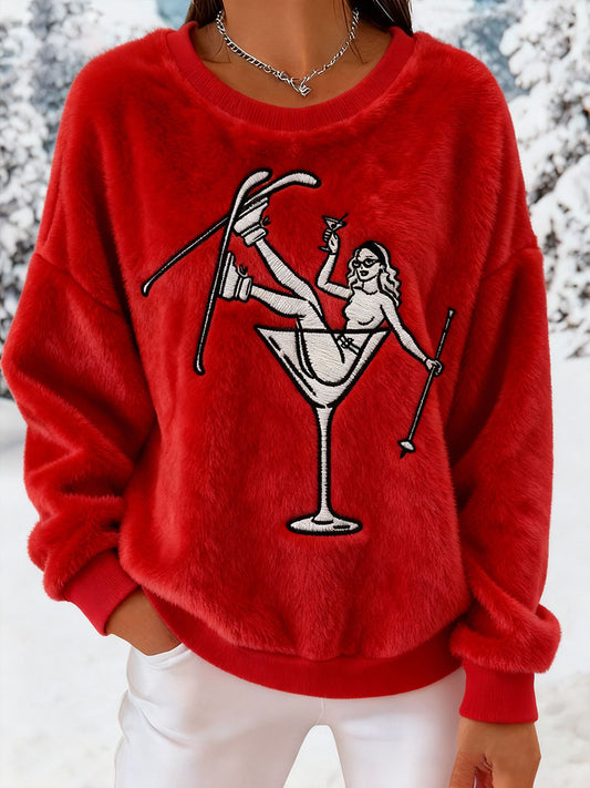 Women's ski après-flannel sweatshirts