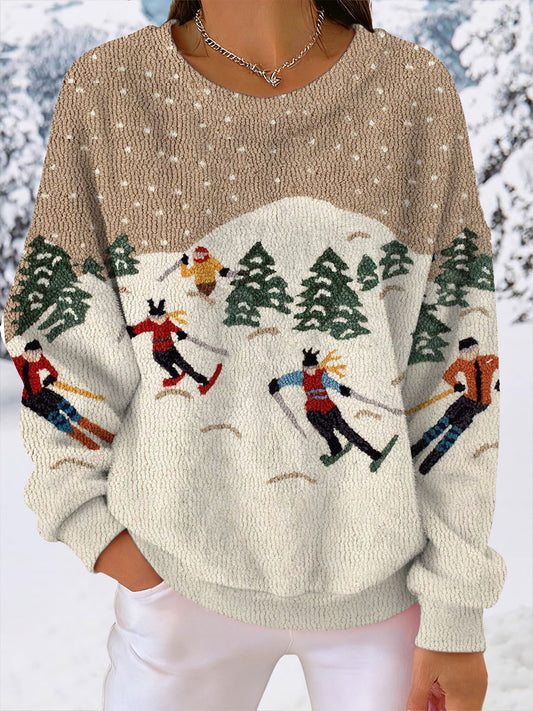 Women's Ski Print Casual Top