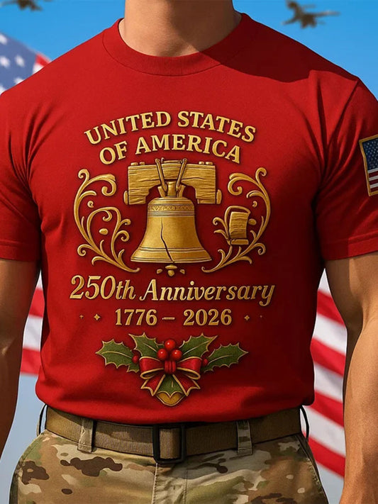 Men's America 250 Printed Casual T-Shirt