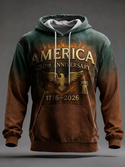 Men's America 250 Print Casual Hoodie