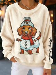 Women's Christmas Dachshund Flannel Sweatshirts